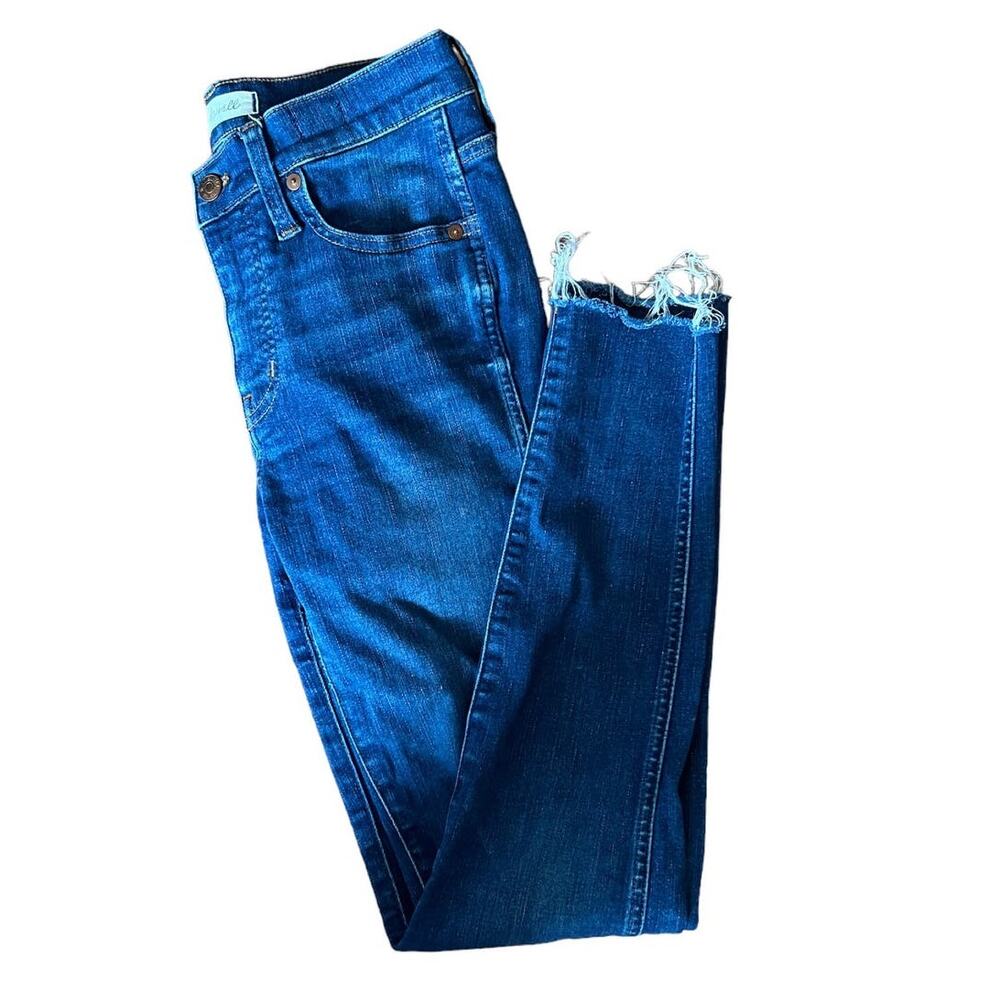 Madewell 9" Skinny High Rise Raw Hem Cropped Denim Jeans 26